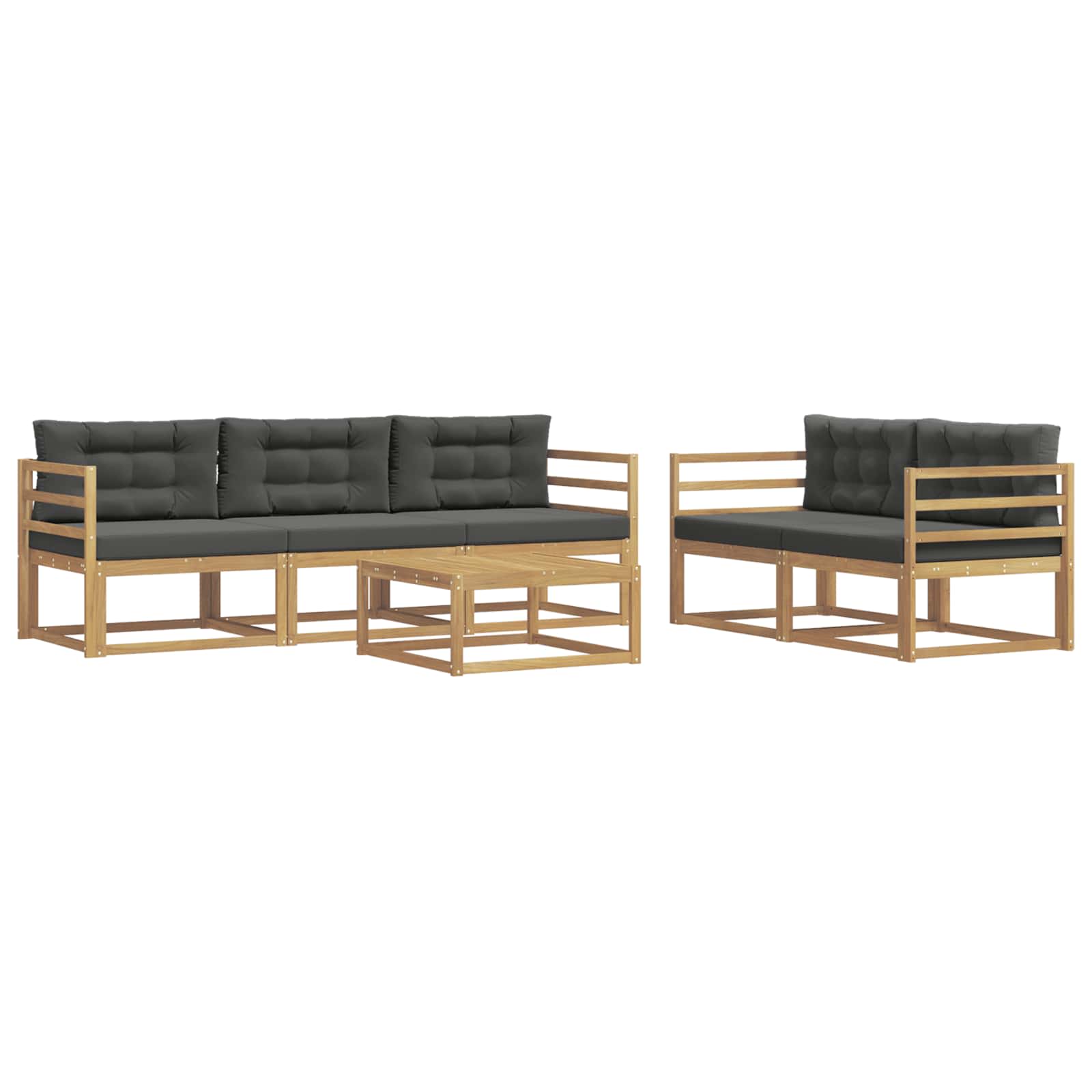 Set vanjskih sofa s jastukom 6 pcs Bijela i antracit