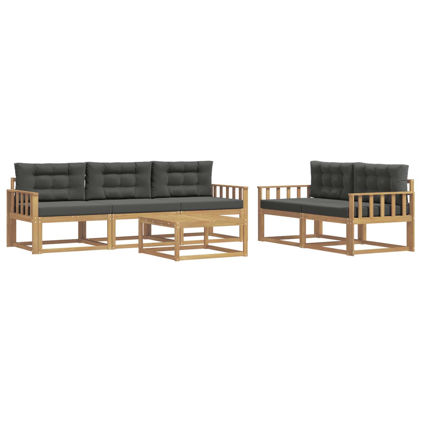 Set vanjskih sofa 6 kom. Bijela i antracit
