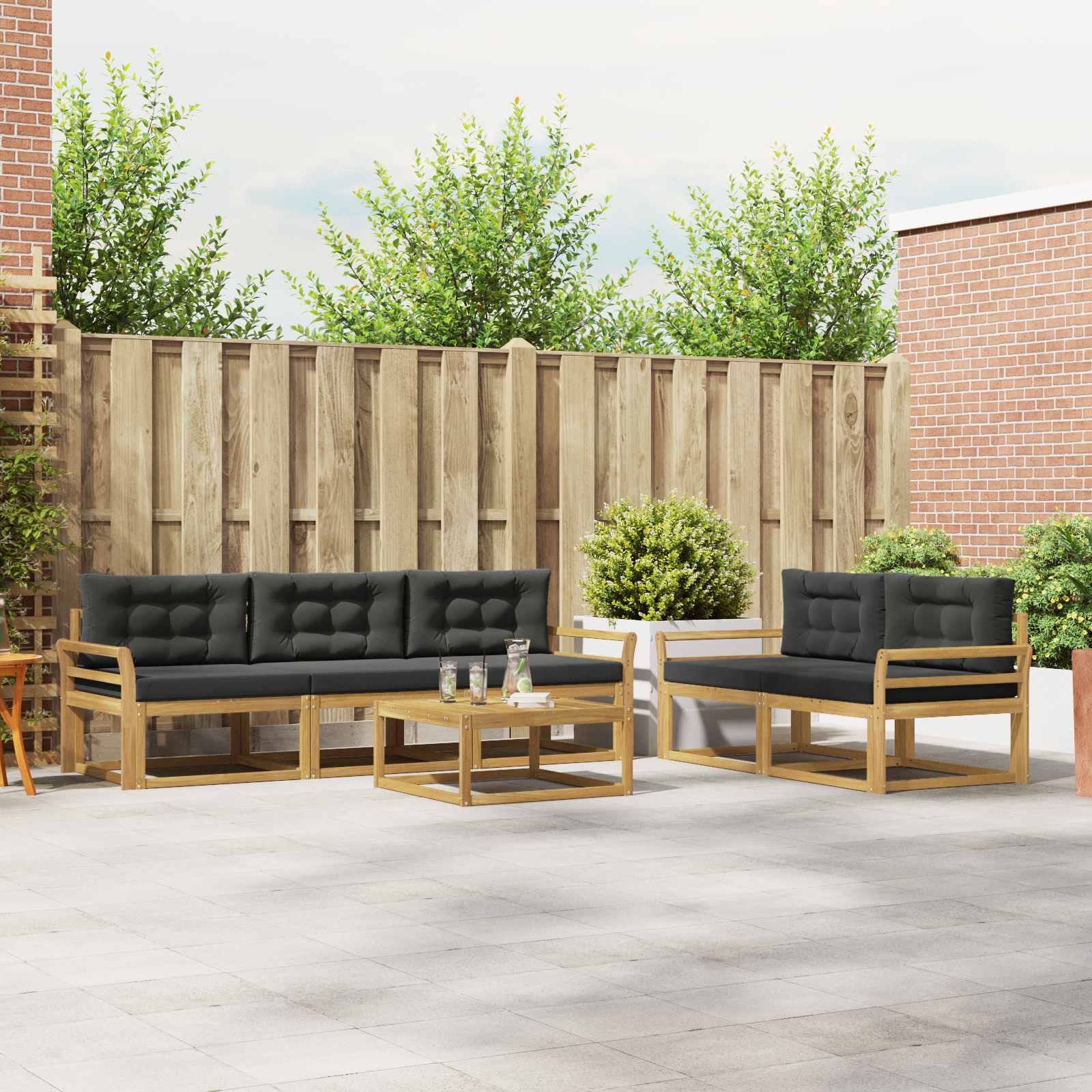 Set vanjskih sofa 6 kom. Bijela i antracit