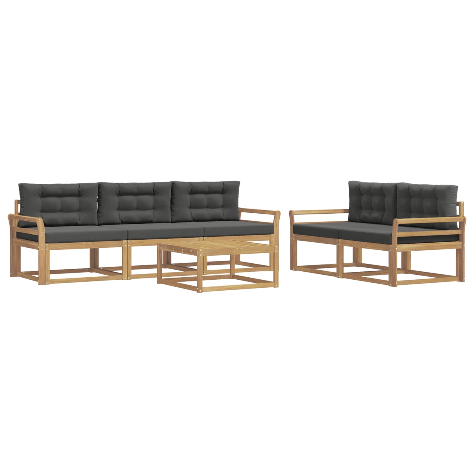 Set vanjskih sofa 6 kom. Bijela i antracit