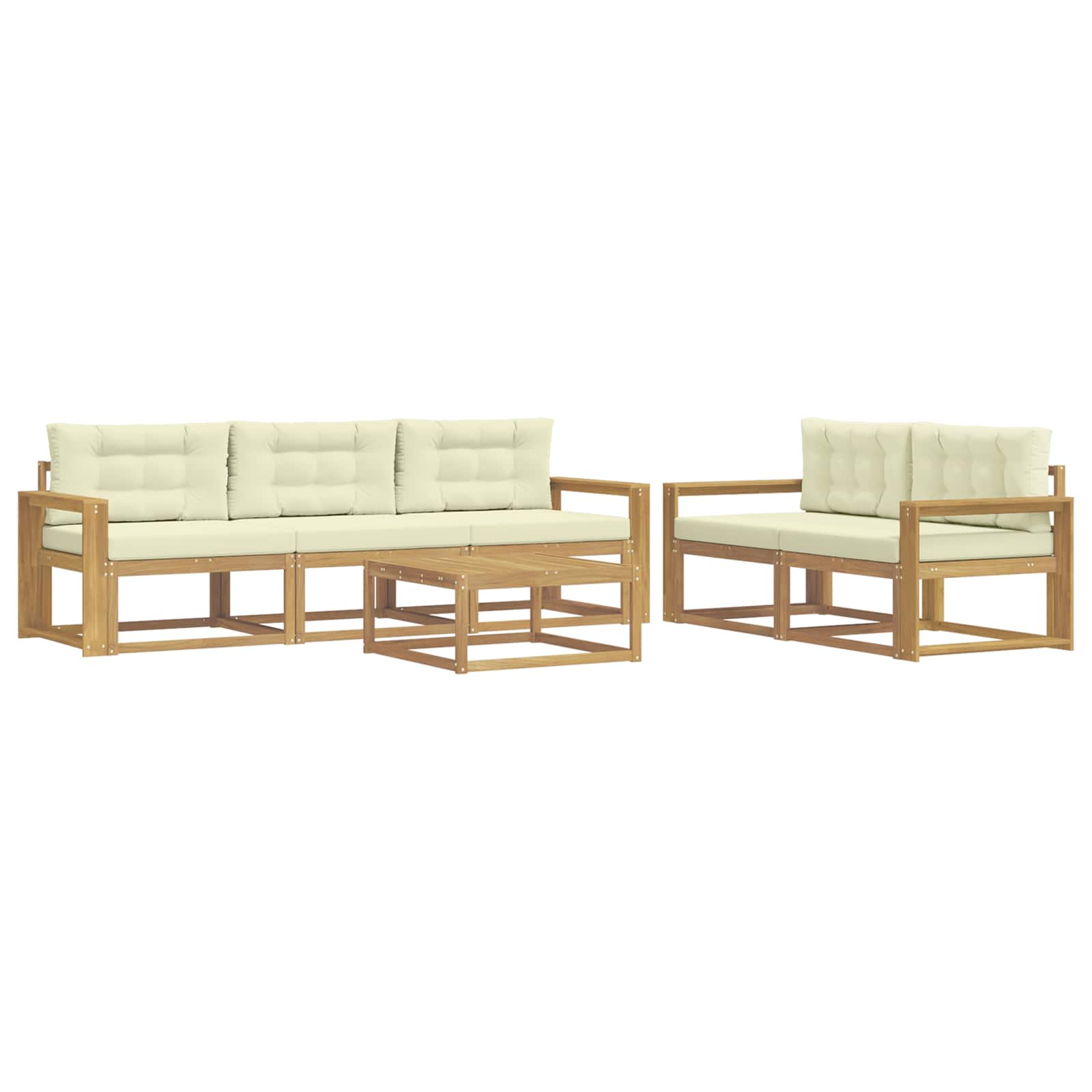 Set vanjskih sofa s jastukom 6 pcs Bijela i krem