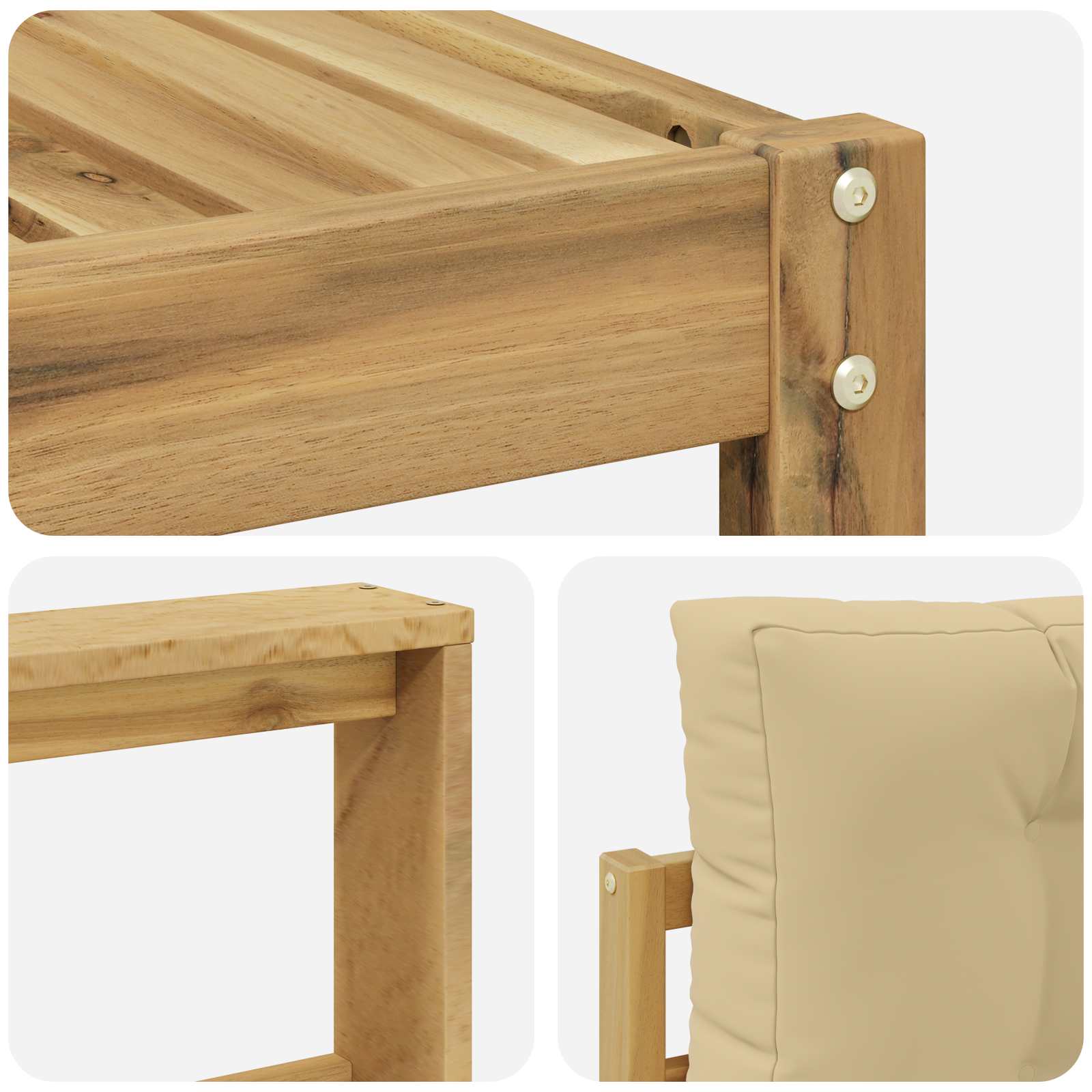 Set vanjskih sofa 6 kom. Bijela i bež