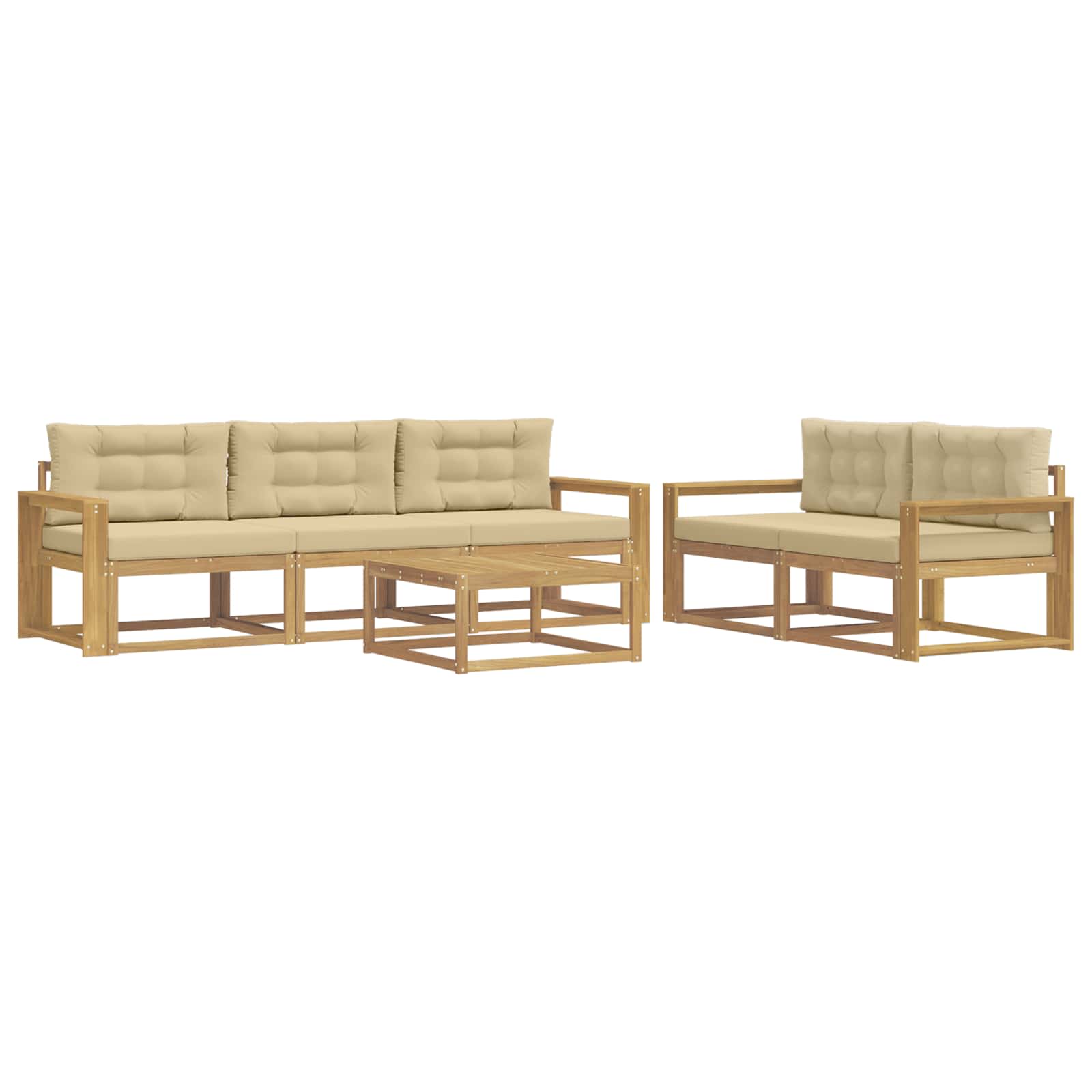 Set vanjskih sofa 6 kom. Bijela i bež