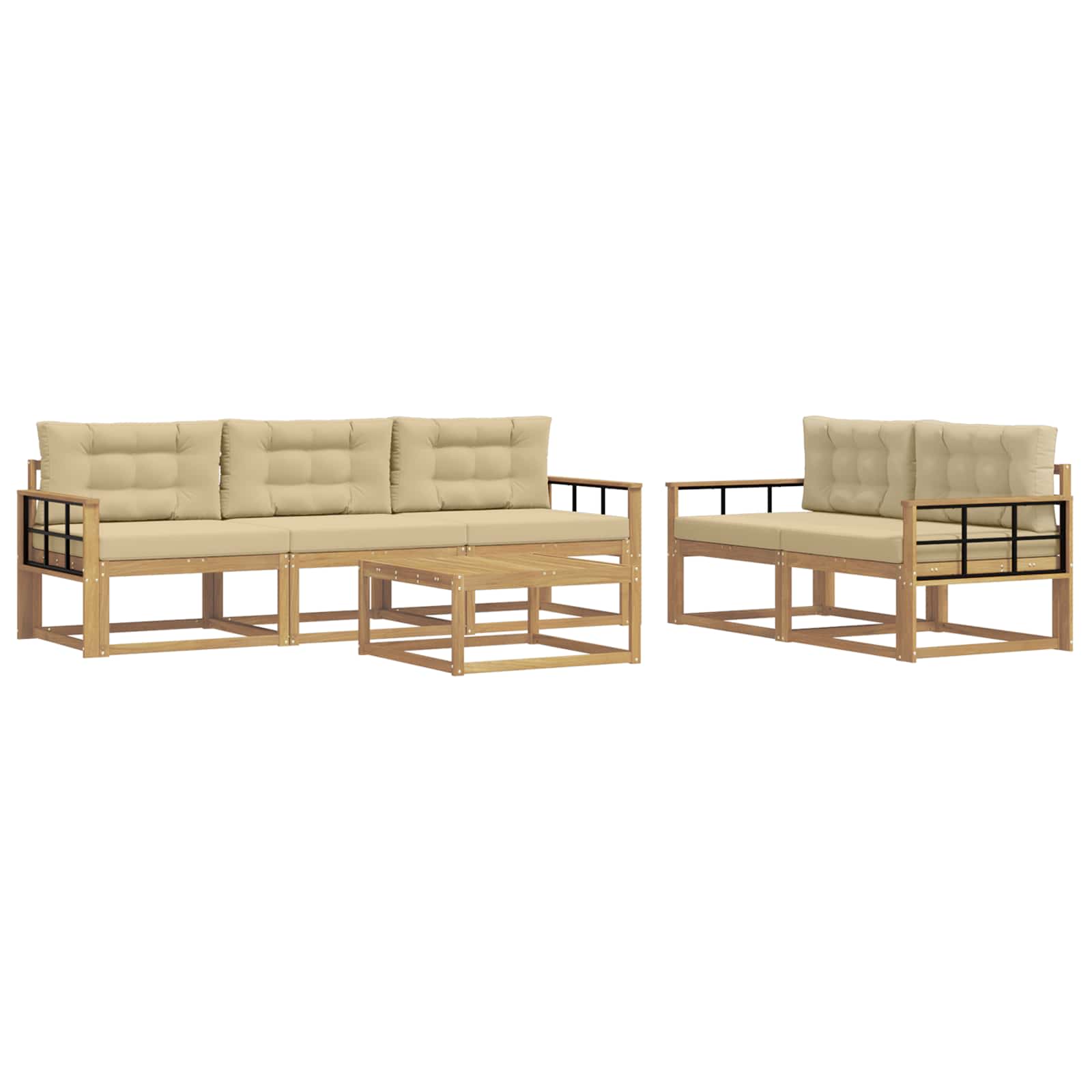 Set vanjskih sofa 6 kom. Bijela i bež