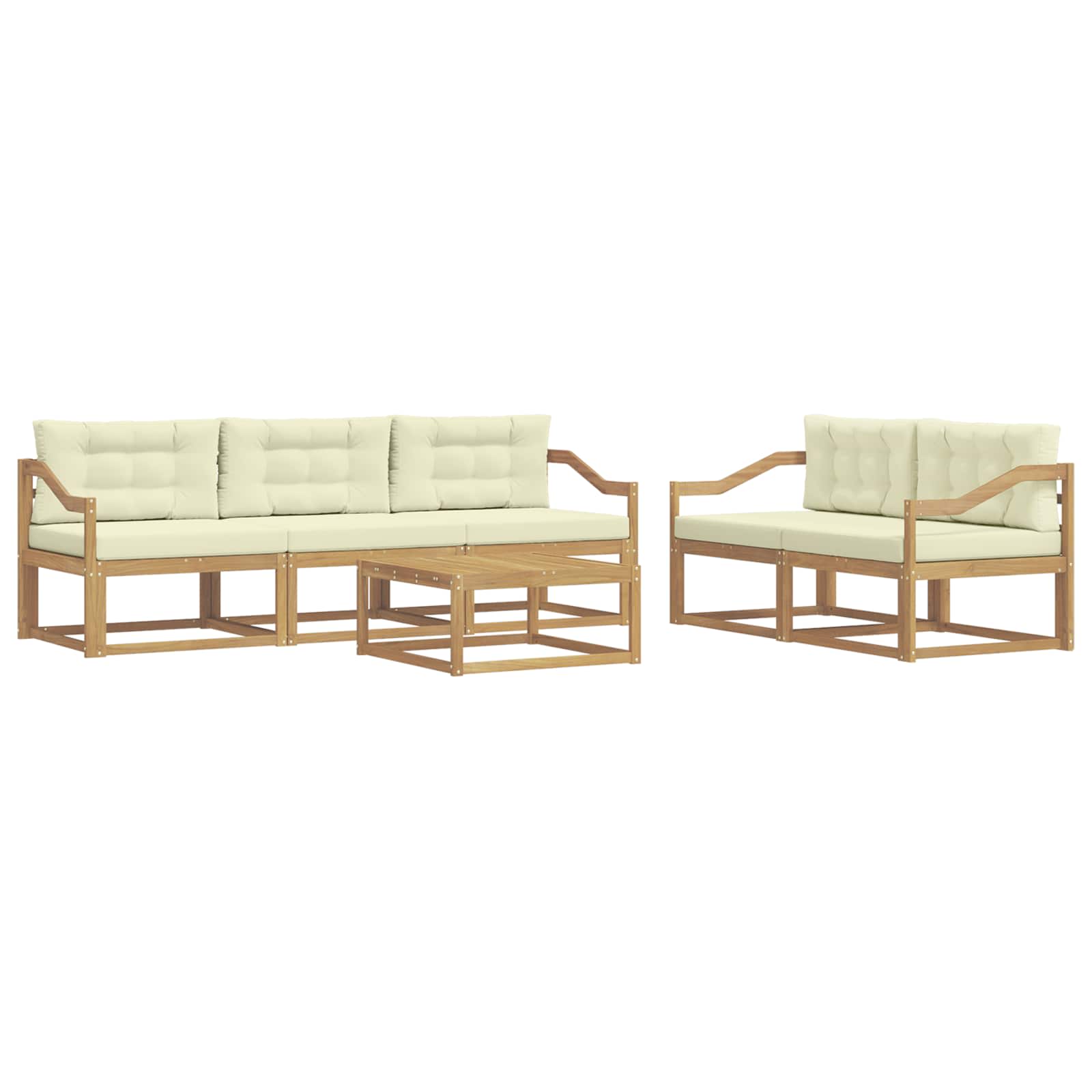 Set vanjskih sofa s jastukom 6 pcs Bijela i krem