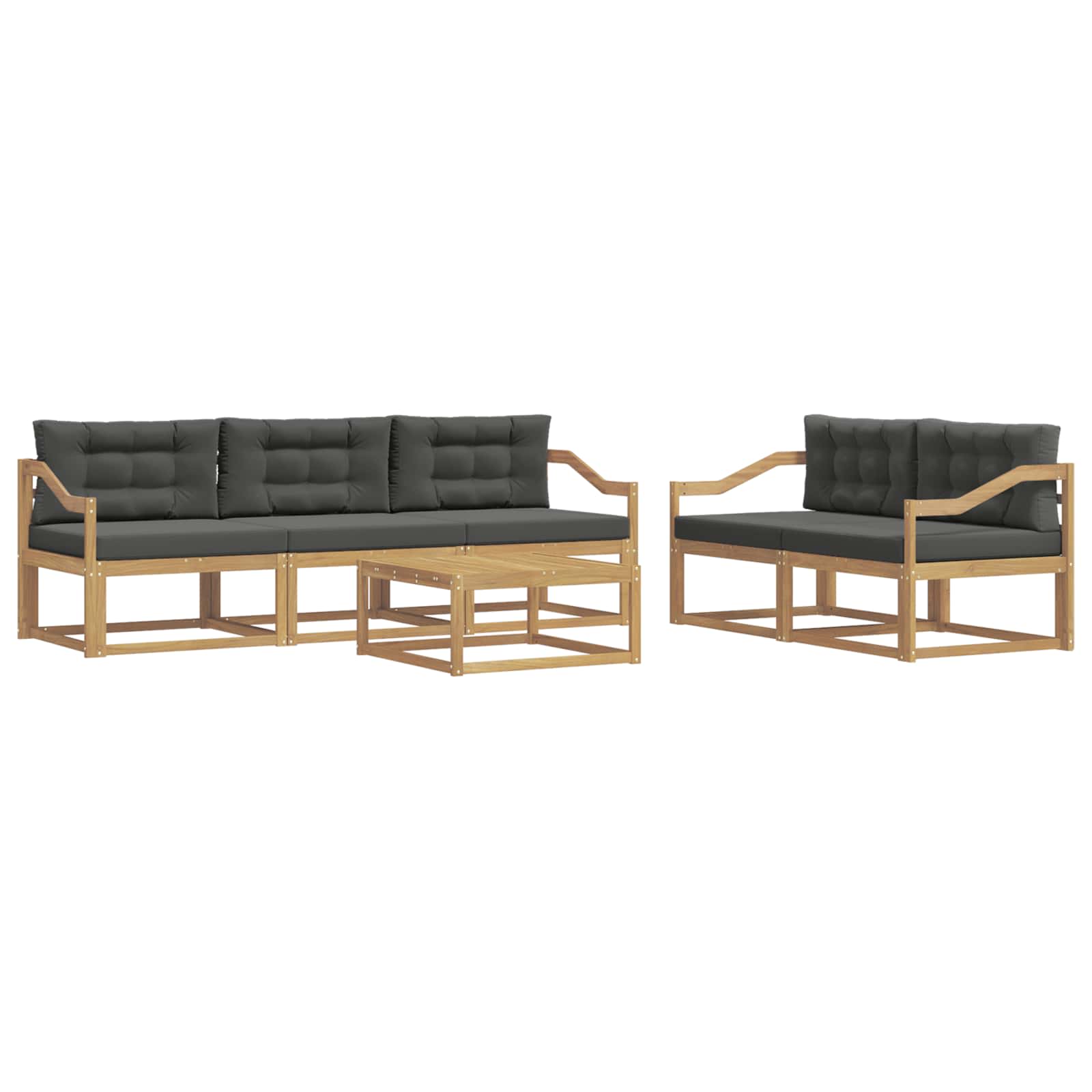 Set vanjskih sofa s jastukom 6 pcs Bijela i antracit