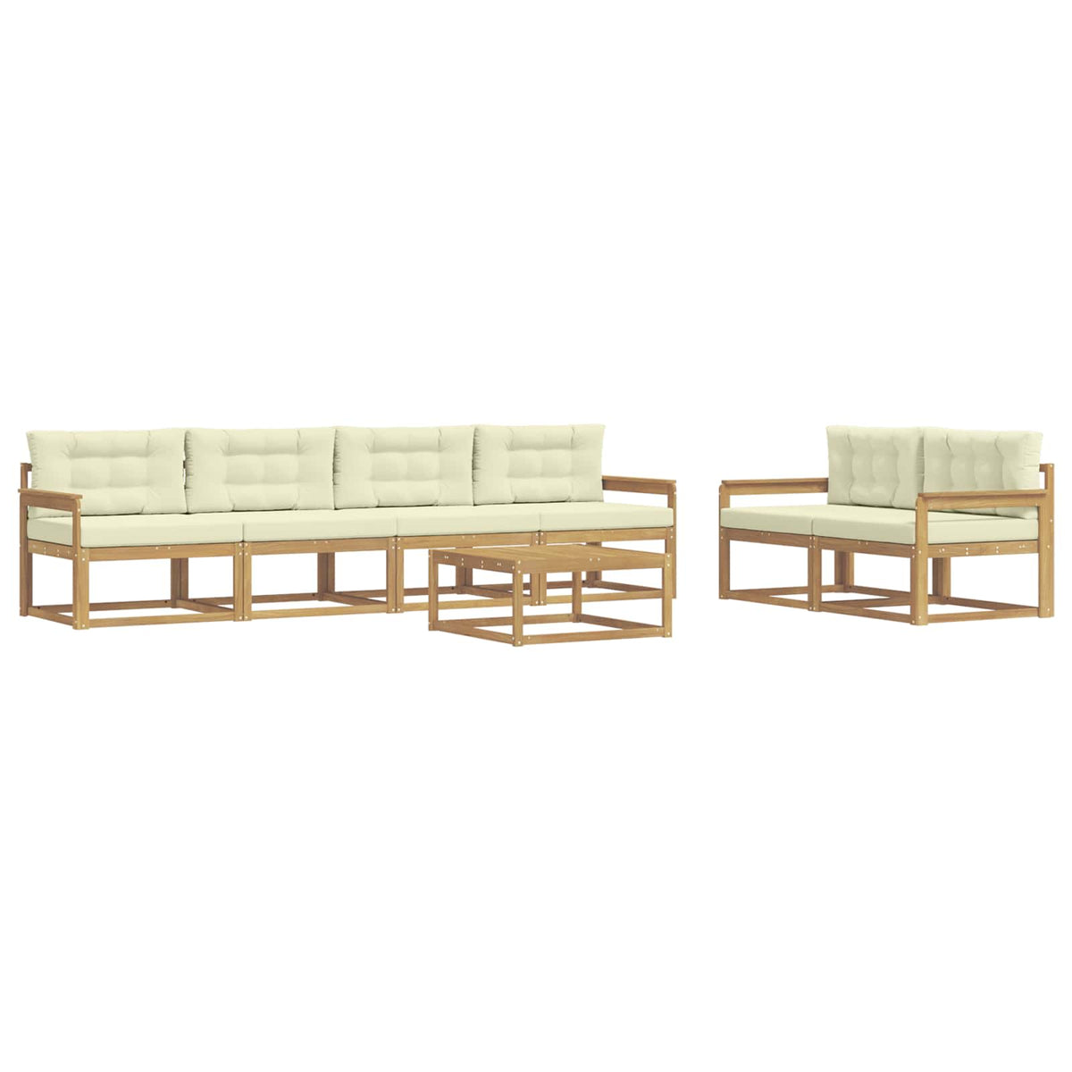 Set vanjskih sofa 6 kom. Bijela i krem
