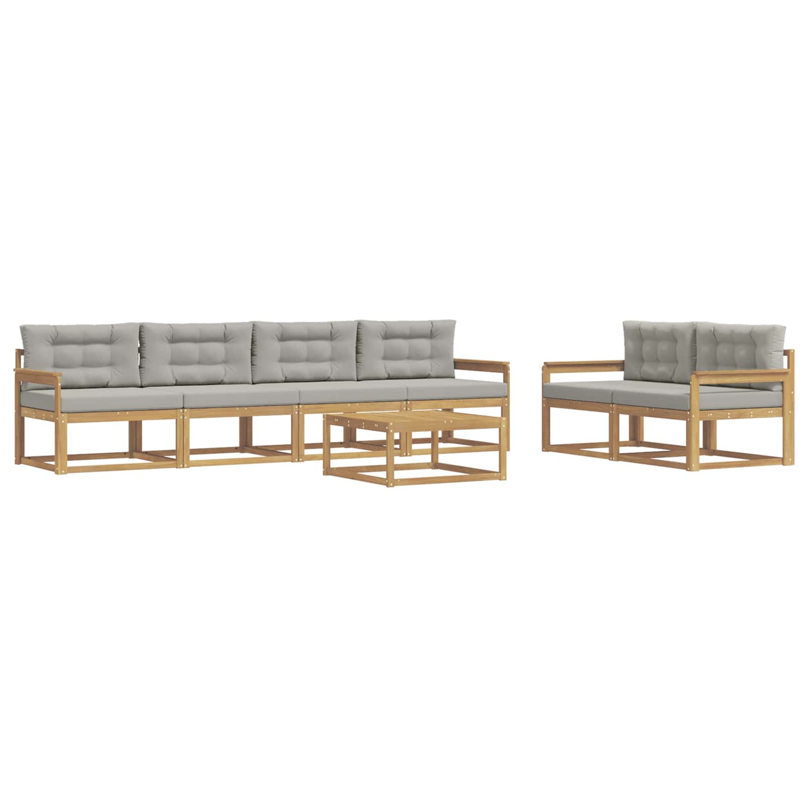Set vanjskih sofa s jastukom 6 pcs Bijela i svjetlosiva