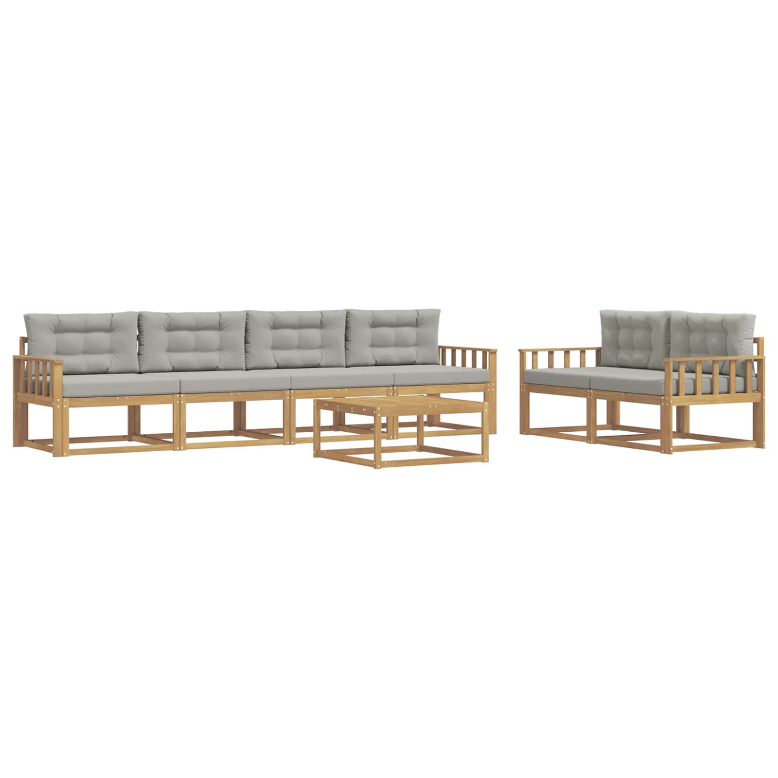 Set vanjskih sofa s jastukom 6 pcs Bijela i svjetlosiva