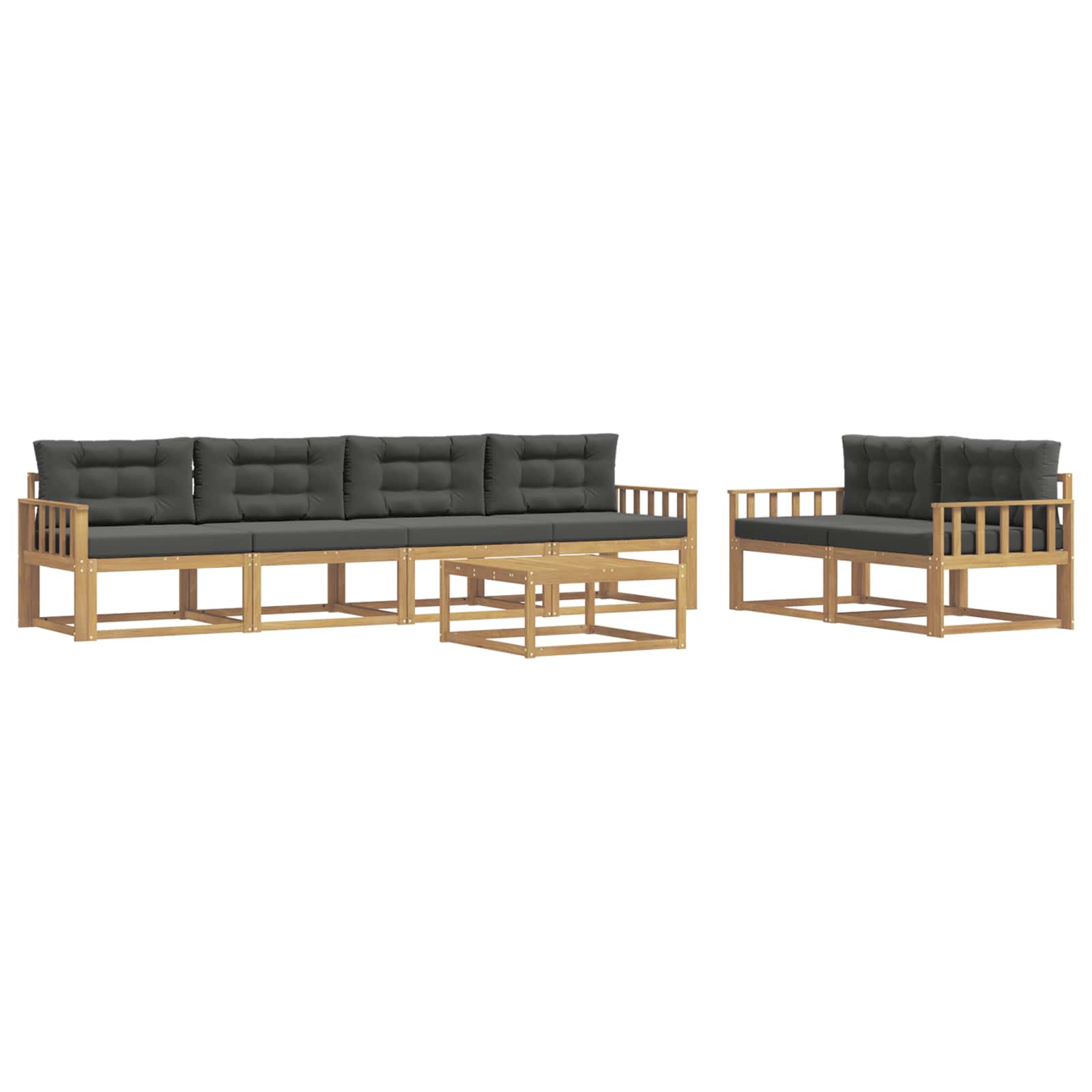 Set vanjskih sofa s jastukom 6 pcs Bijela i antracit