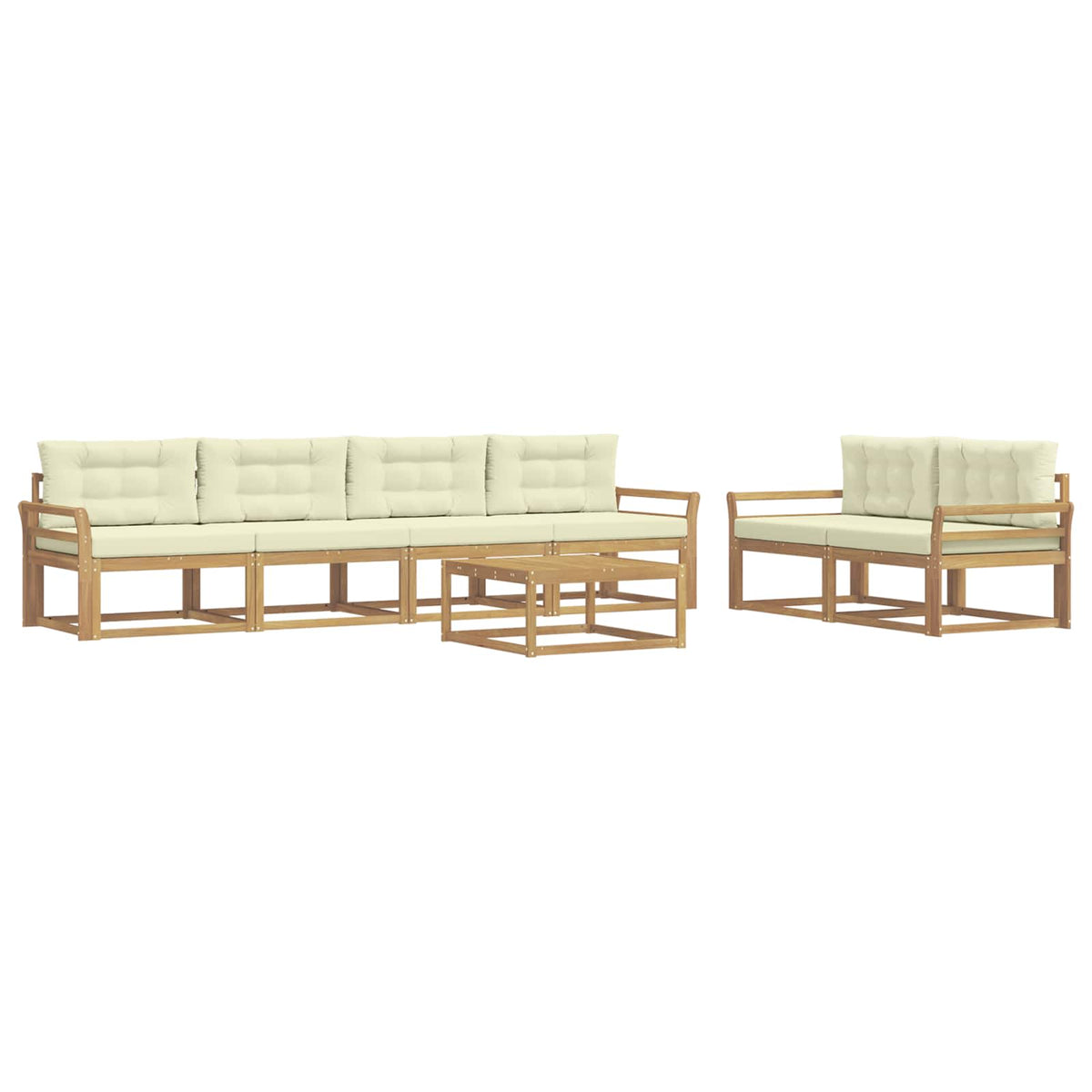 Set vanjskih sofa 6 kom. Bijela i krem