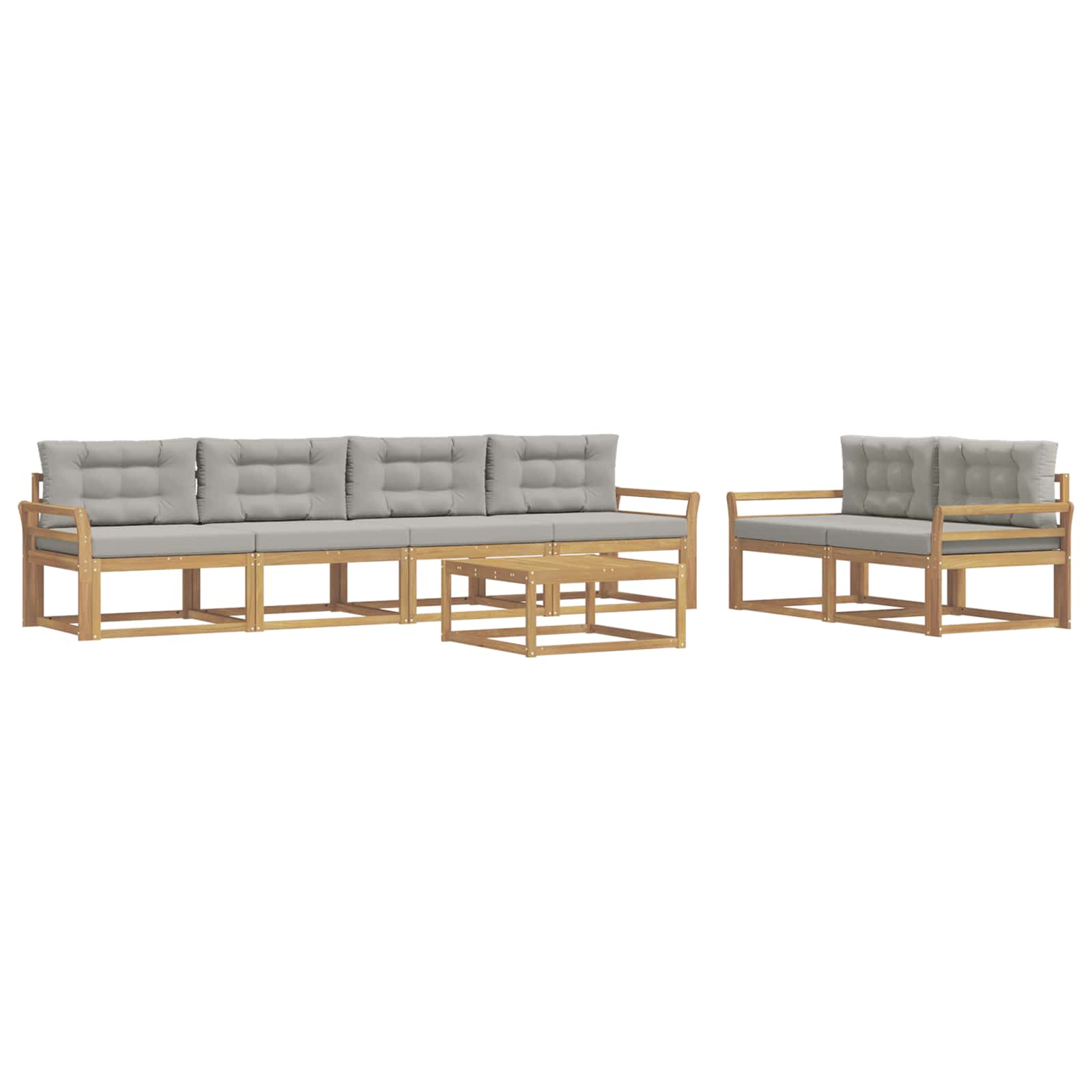 Set vanjskih sofa s jastukom 6 pcs Bijela i svjetlosiva
