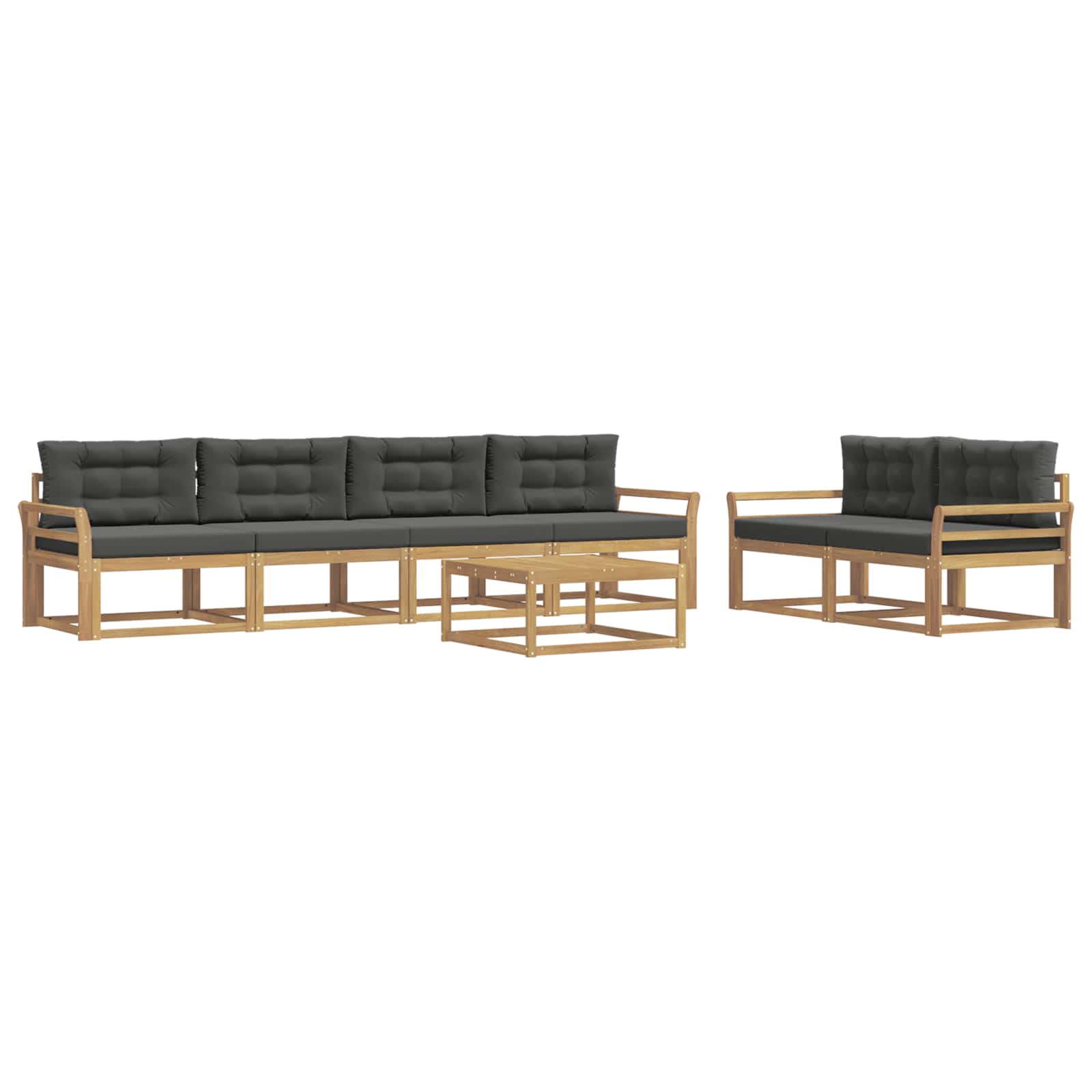 Set vanjskih sofa s jastukom 6 pcs Bijela i antracit