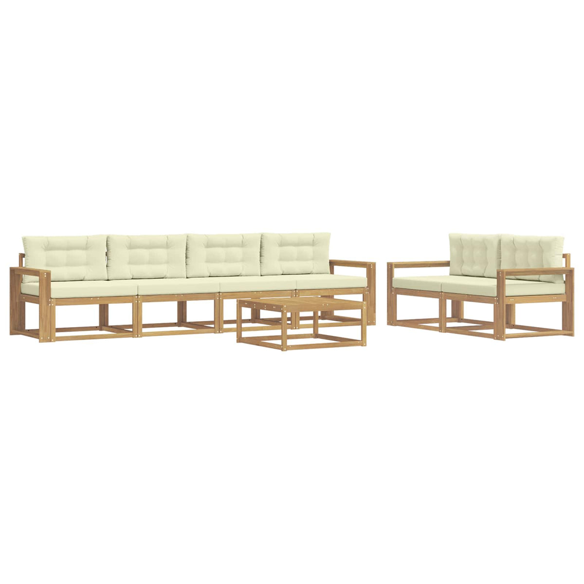 Set vanjskih sofa 6 kom. Bijela i krem