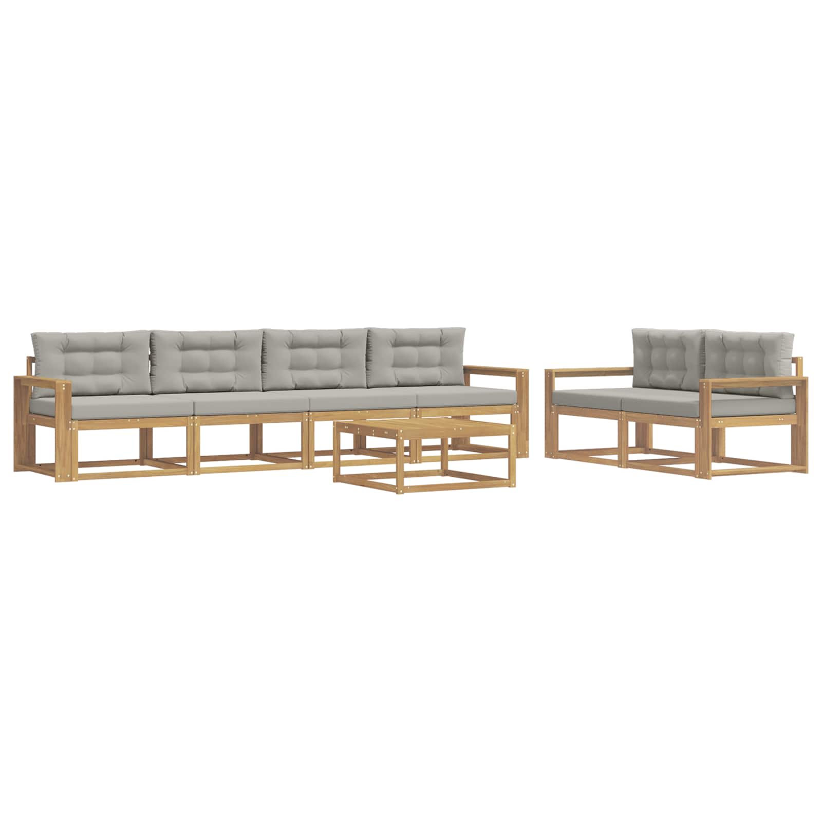 Set vanjskih sofa s jastukom 6 pcs Bijela i svjetlosiva