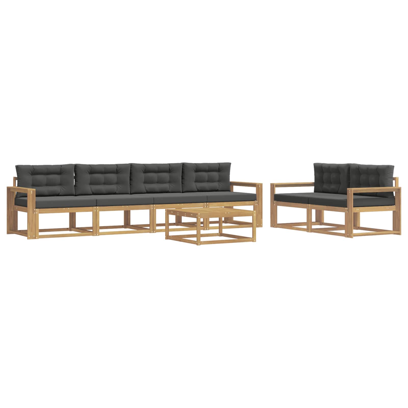 Set vanjskih sofa s jastukom 6 pcs Bijela i antracit