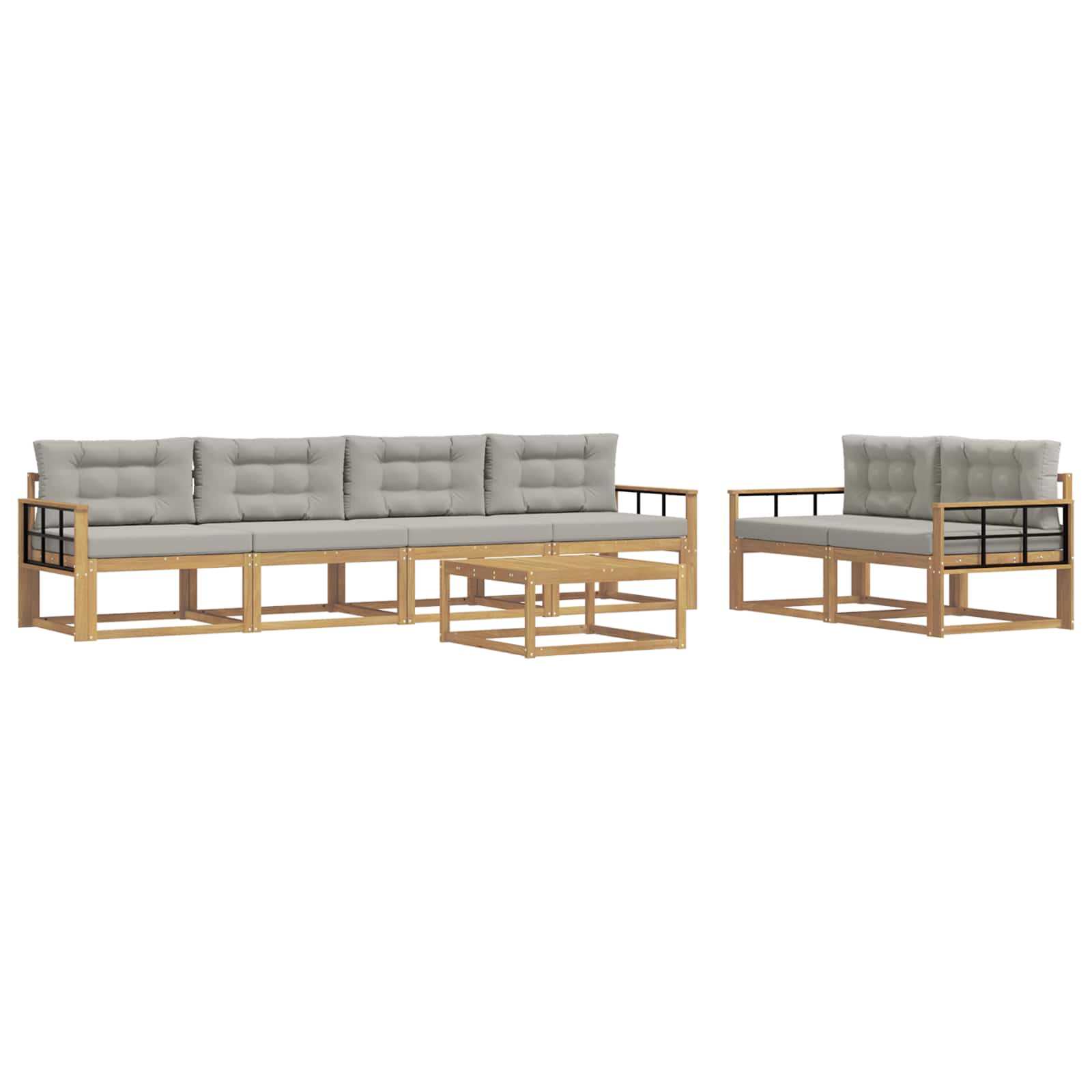 Set vanjskih sofa 6 kom. Bijela i svjetlosiva
