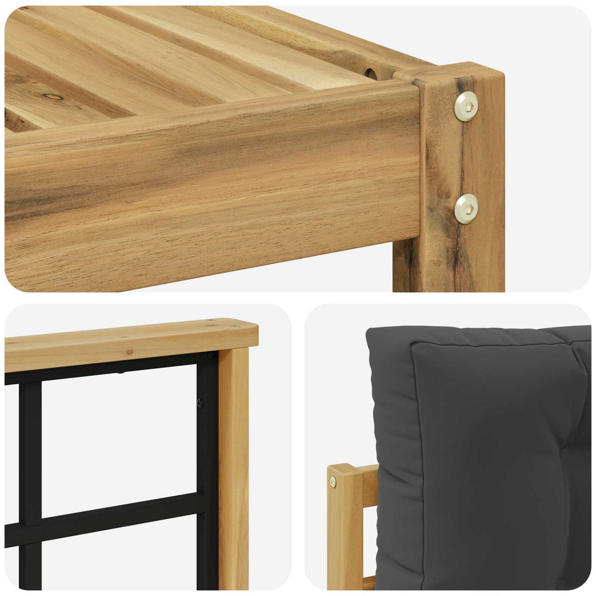 Set vanjskih sofa 6 kom. Bijela i antracit