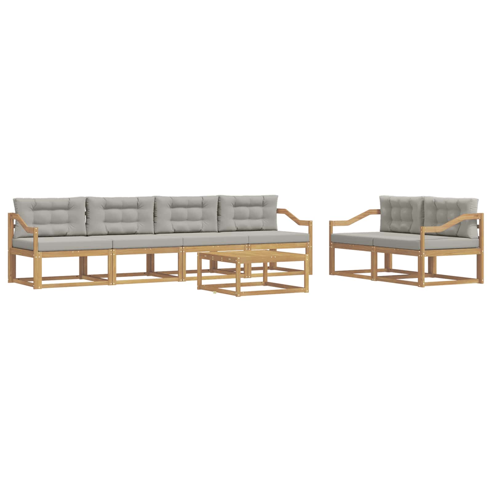 Set vanjskih sofa 6 kom. Bijela i svjetlosiva