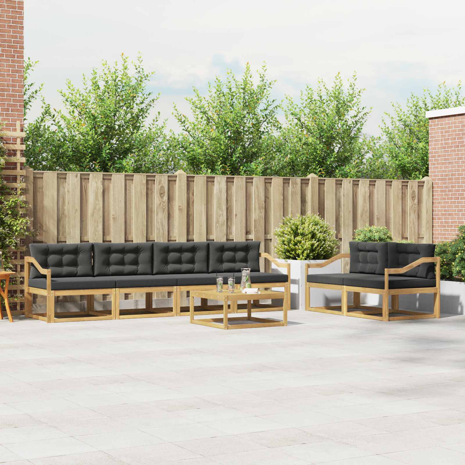 Set vanjskih sofa 6 kom. Bijela i antracit