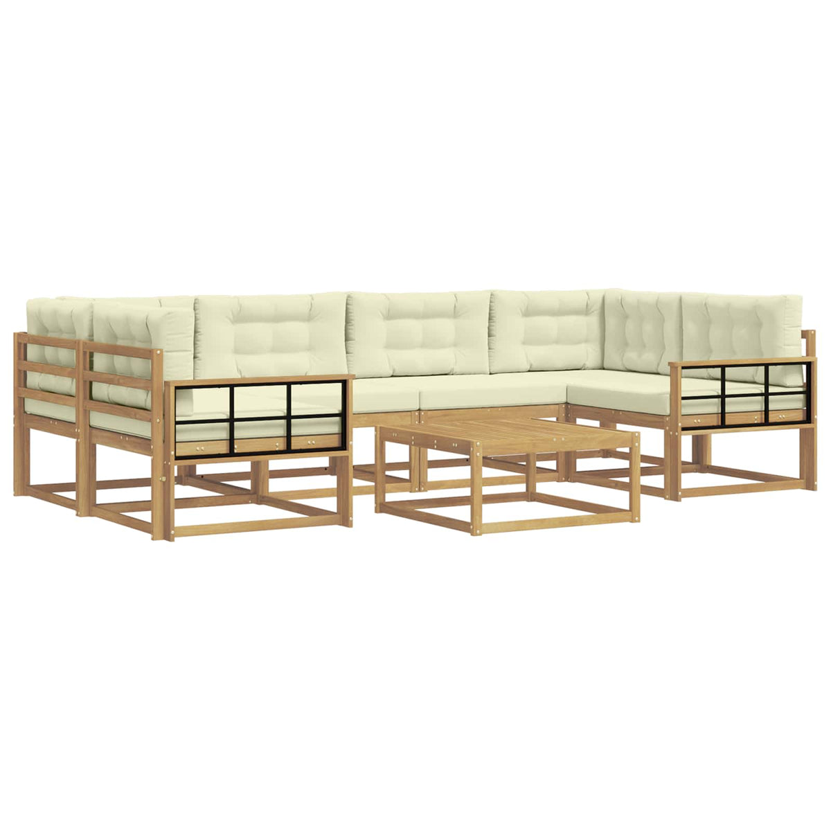 Set vanjskih sofa 5 kom. Bijela i krem
