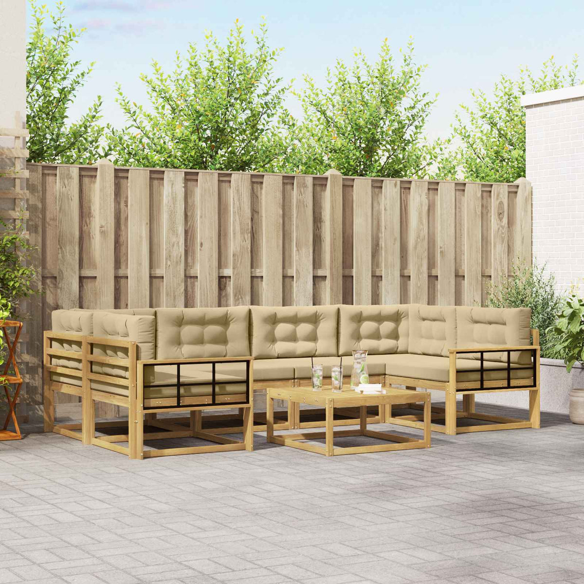Set vanjskih sofa 5 kom. Bijela i bež