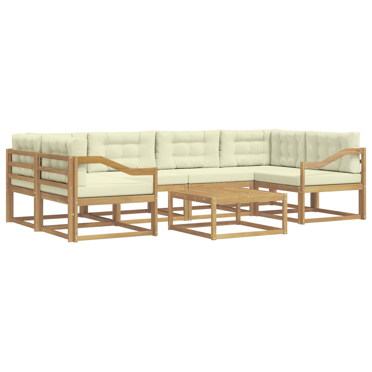 Set vanjskih sofa 5 kom. Bijela i krem