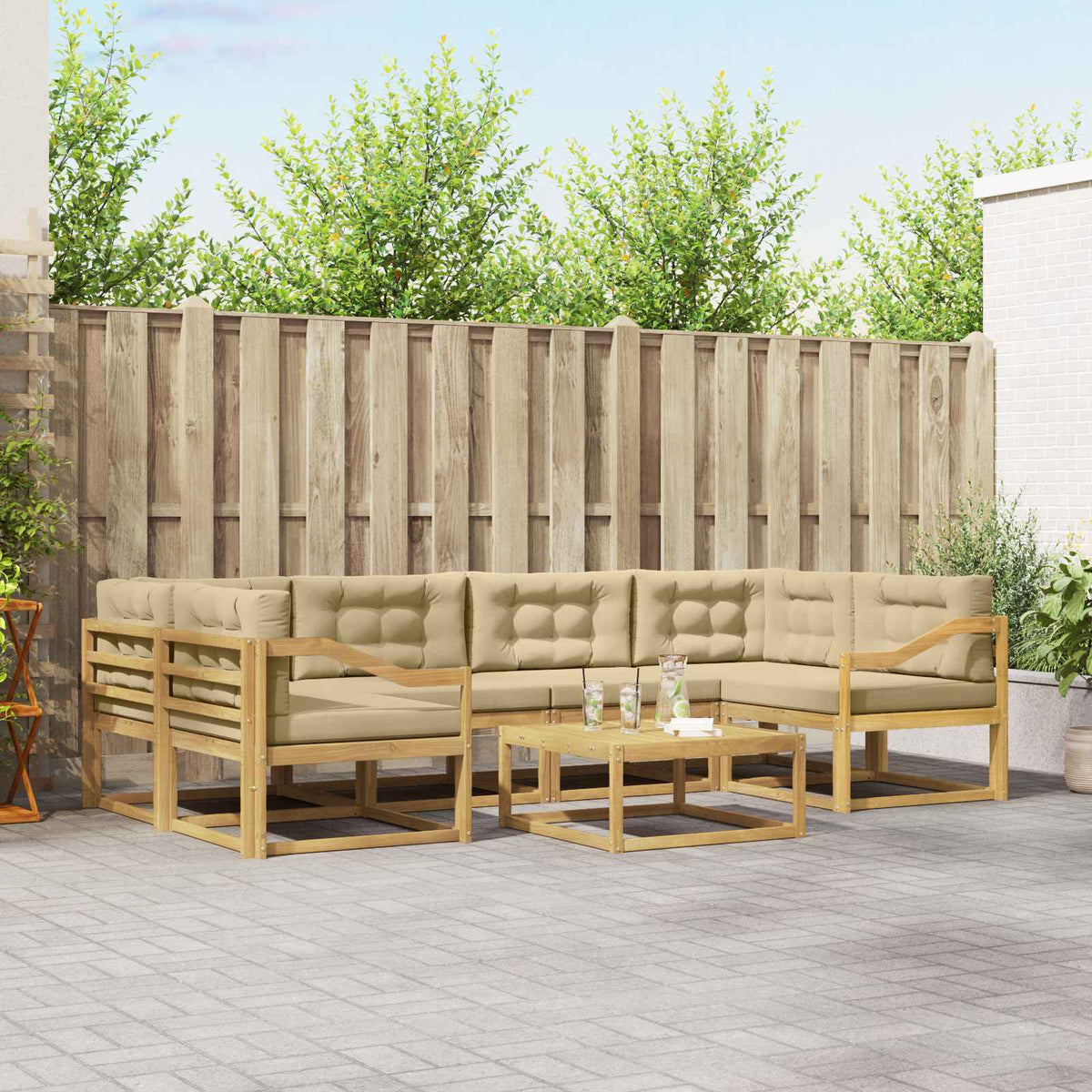 Set vanjskih sofa 5 kom. Bijela i bež