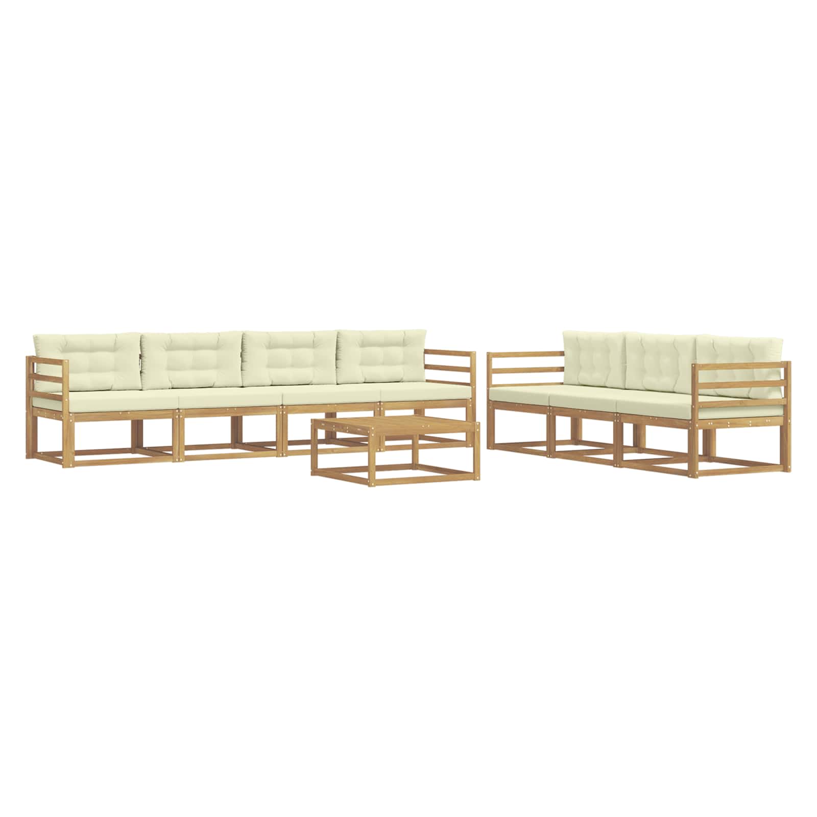 Set vanjskih sofa s jastukom 7 pcs Bijela i krem