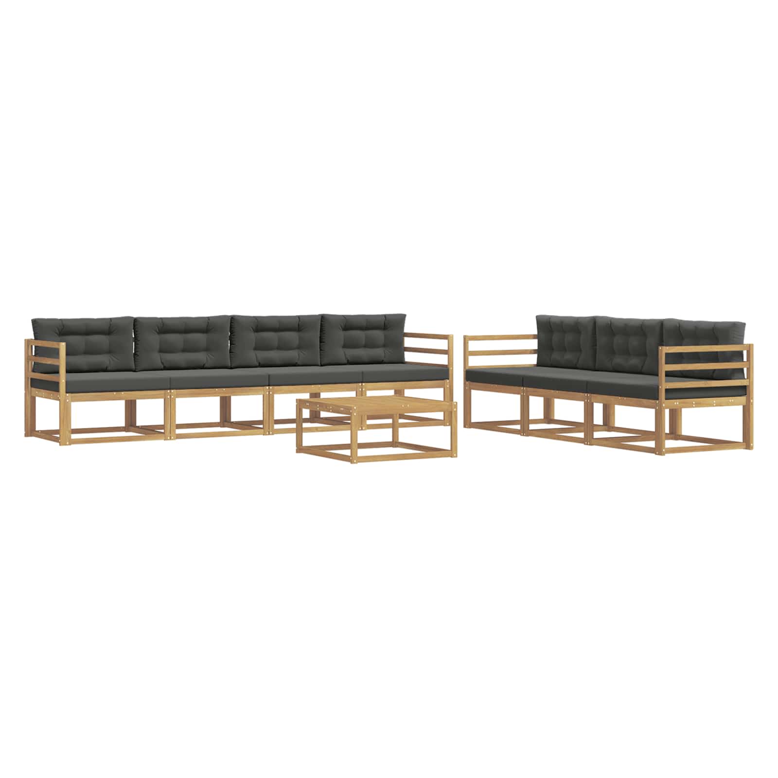 Set vanjskih sofa s jastukom 7 pcs Bijela i antracit