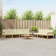 Set vanjskih sofa s jastukom 7 pcs Bijela i krem