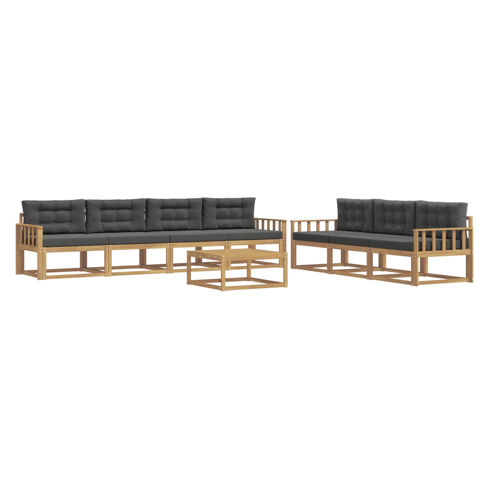Set vanjskih sofa s jastukom 7 pcs Bijela i antracit
