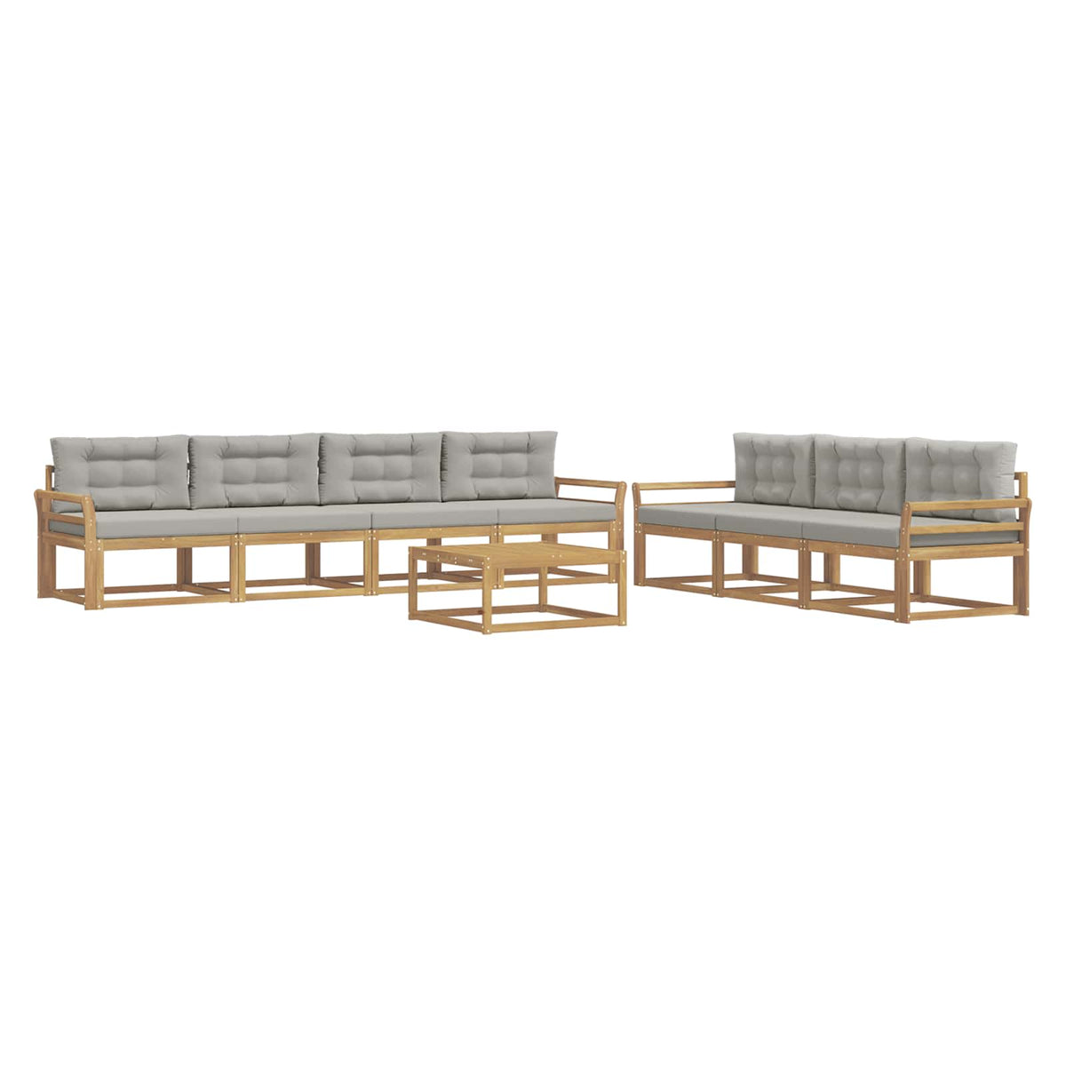 Set vanjskih sofa 7 kom. Bijela i svjetlosiva