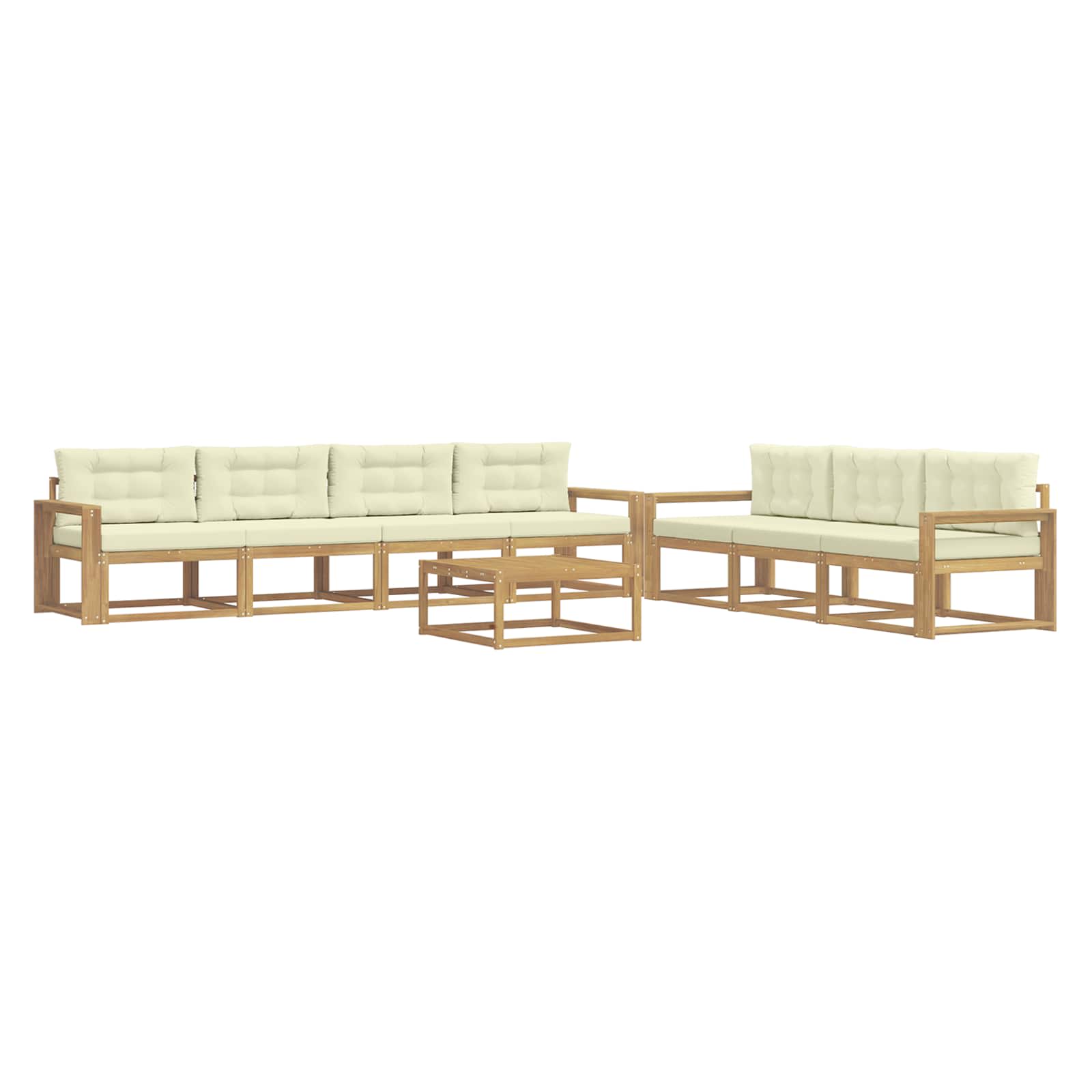 Set vanjskih sofa s jastukom 7 pcs Bijela i krem