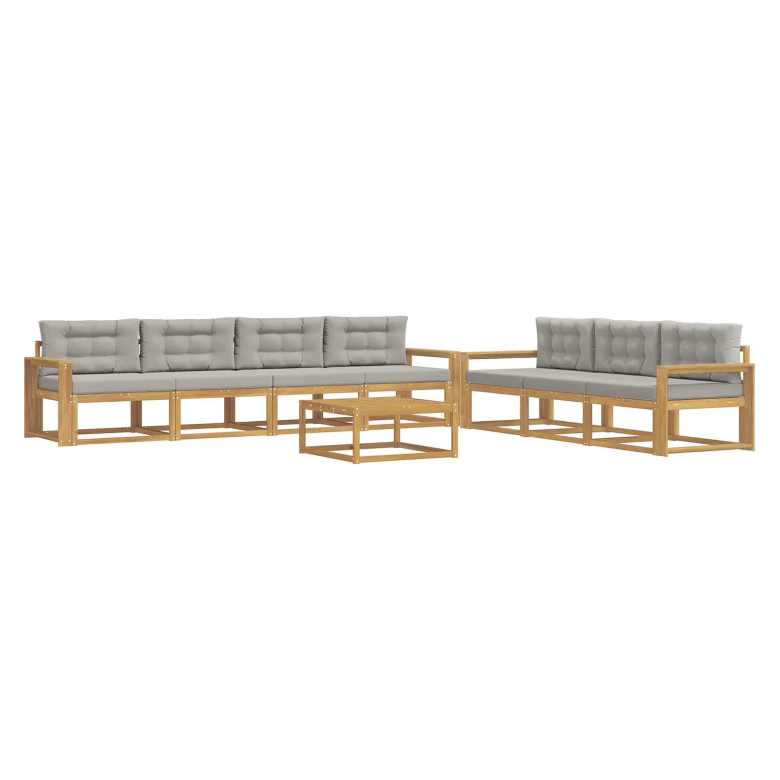 Set vanjskih sofa s jastukom 7 pcs Bijela i svjetlosiva