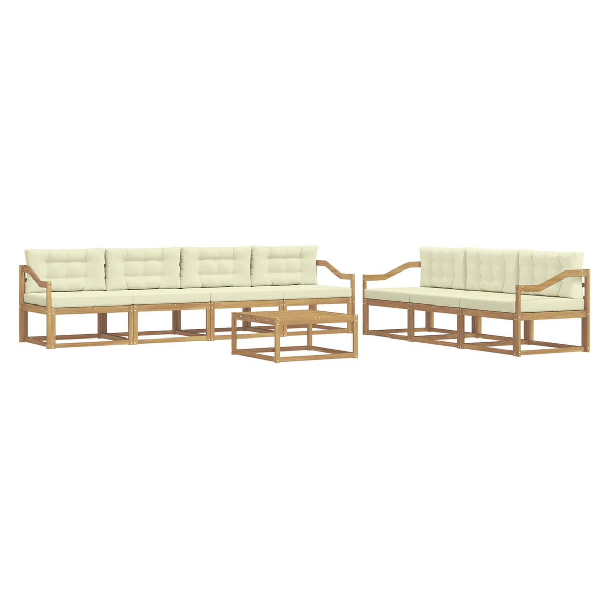 Set vanjskih sofa 7 kom. Bijela i krem