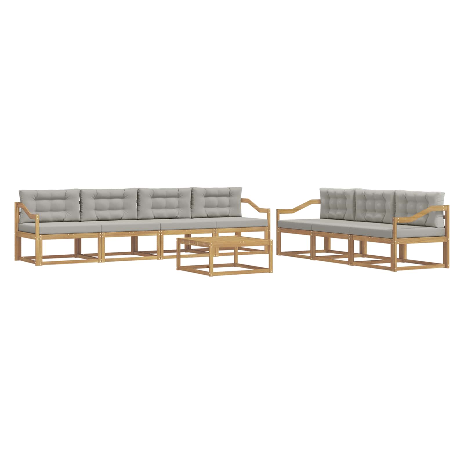 Set vanjskih sofa 7 kom. Bijela i svjetlosiva