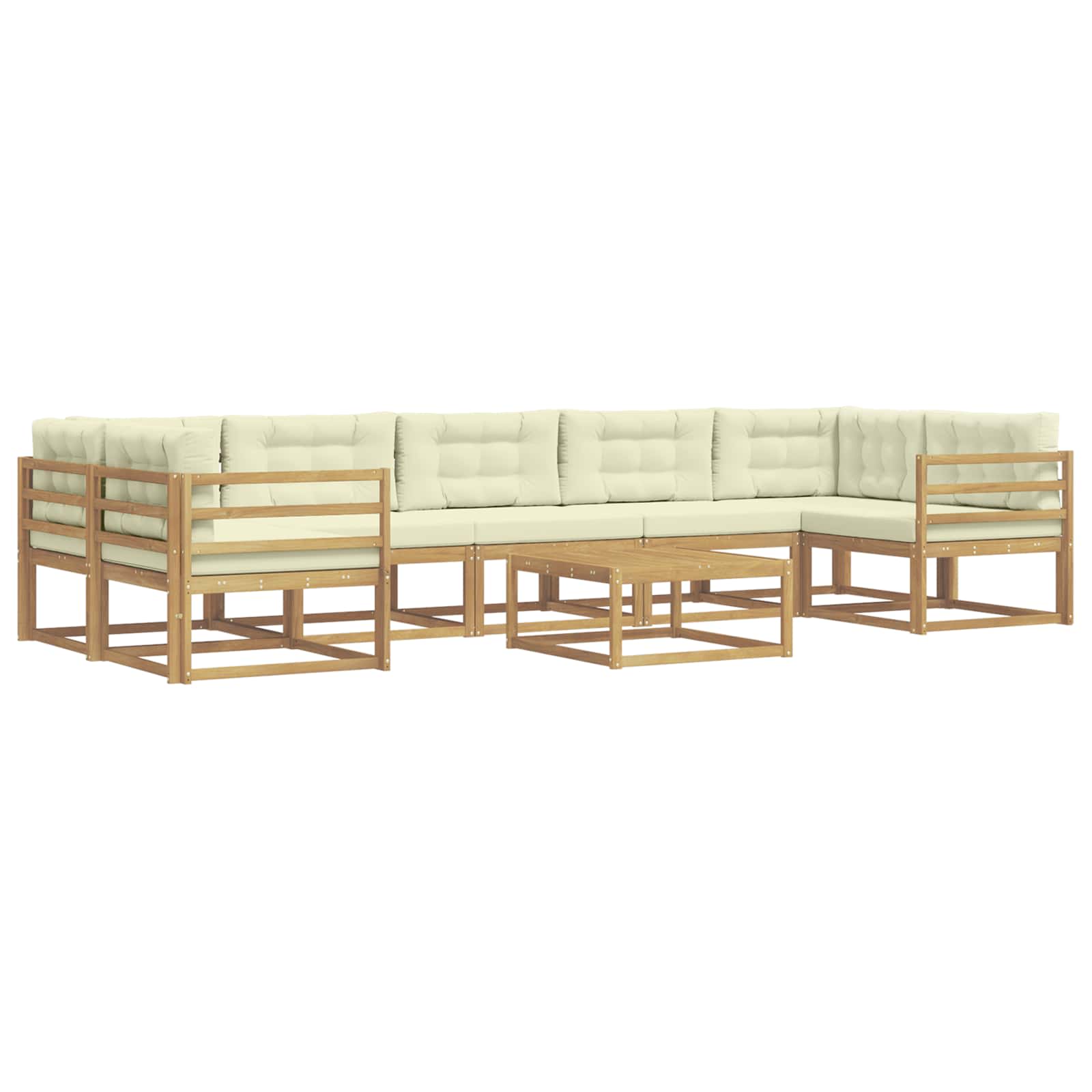 Set vanjskih sofa s jastukom 6 pcs Bijela i krem