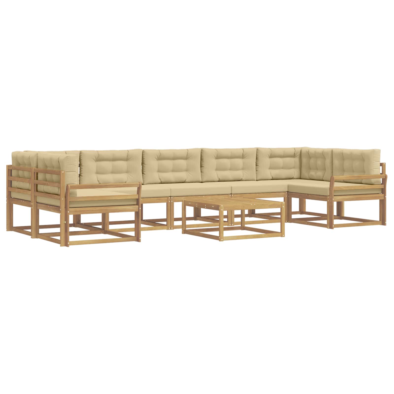 Set vanjskih sofa s jastukom 6 pcs Bijela i bež