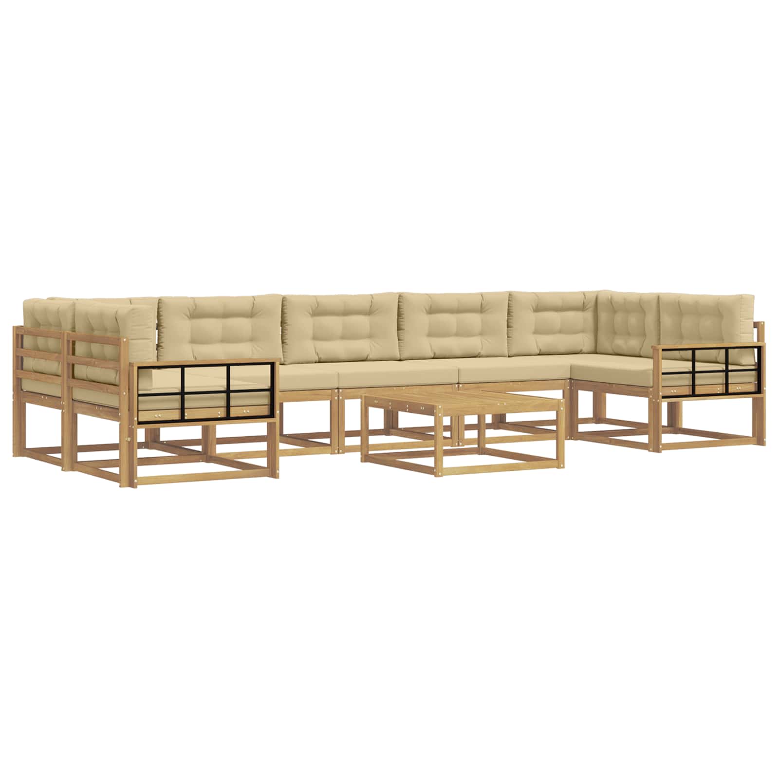 Set vanjskih sofa s jastukom 6 pcs Bijela i bež