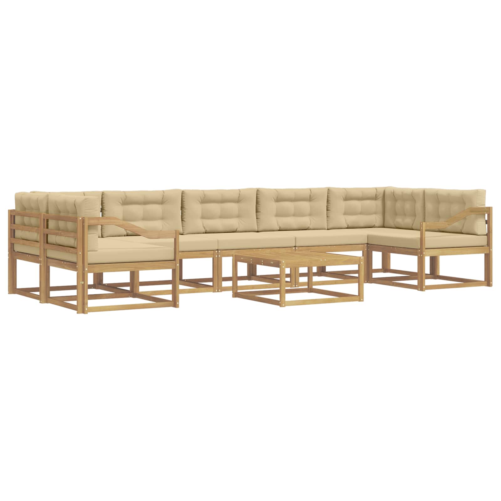 Set vanjskih sofa s jastukom 6 pcs Bijela i bež