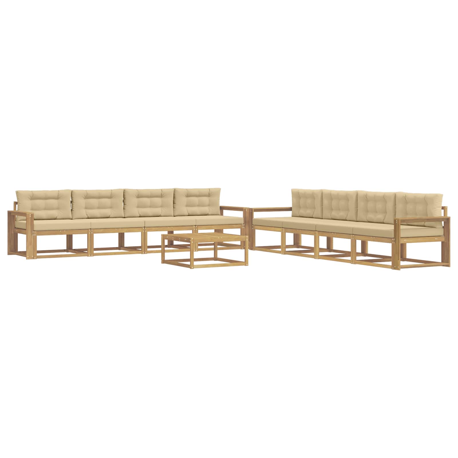 Set vanjskih sofa 9 pcs Bijela i bež 79 x 79 x 37 cm Poliester