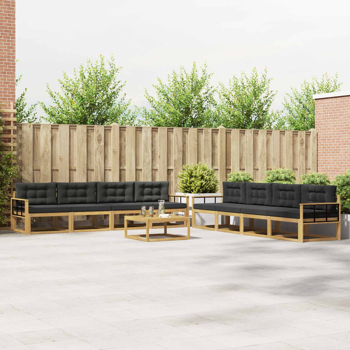 Set vanjskih sofa 9 kom. Bijela i antracit Poliester
