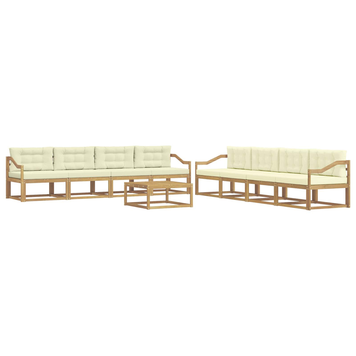 Set vanjskih sofa 9 kom. Bijela i krem Poliester