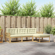 Set vanjskih sofa s jastukom 4 pcs Bijela i krem Poliester