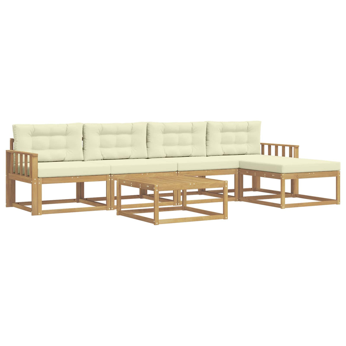 Set vanjskih sofa 6 kom. Bijela i krem Poliester
