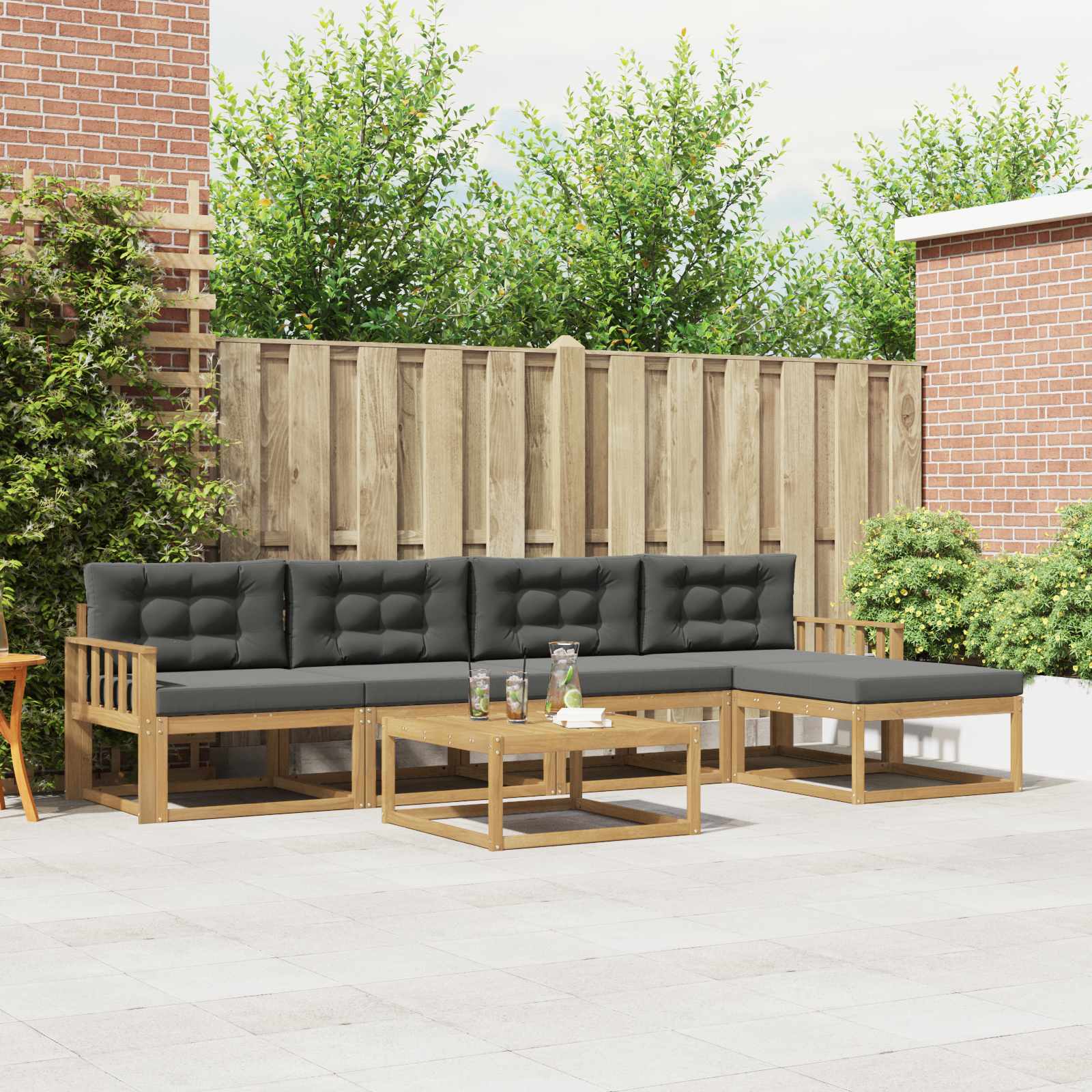 Set vanjskih sofa 6 pcs Bijela i antracit 79 x 79 x 37 cm