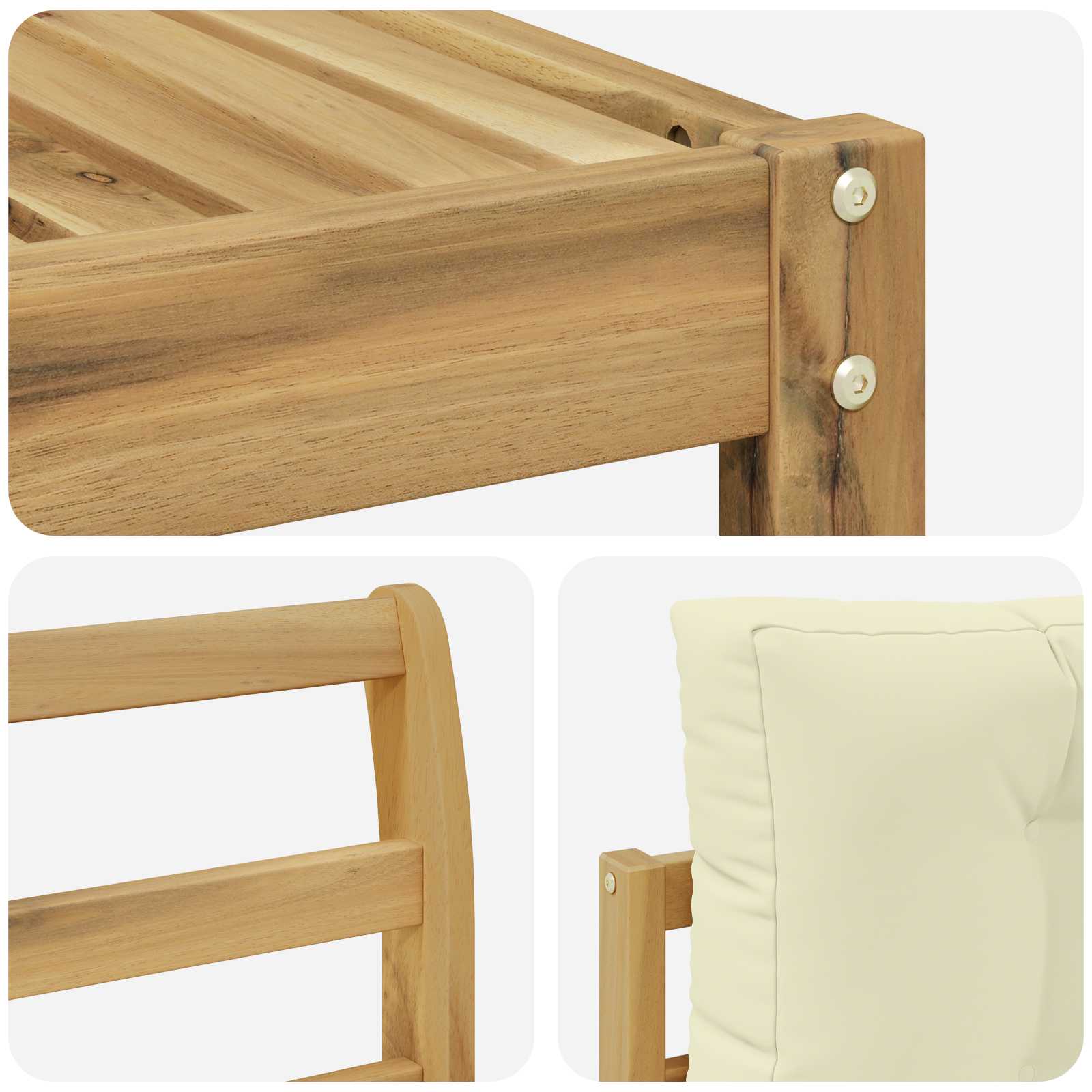 Set vanjskih sofa 6 kom. Bijela i krem Poliester