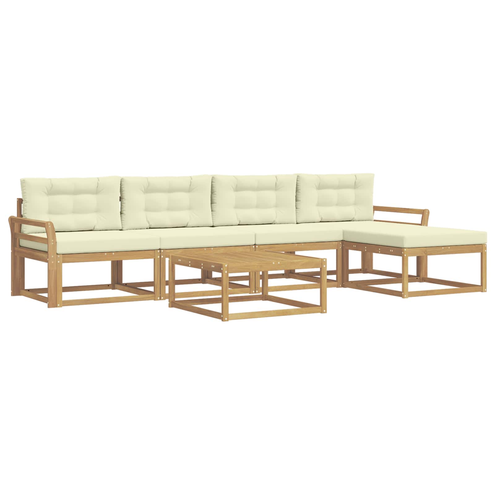 Set vanjskih sofa 6 kom. Bijela i krem Poliester