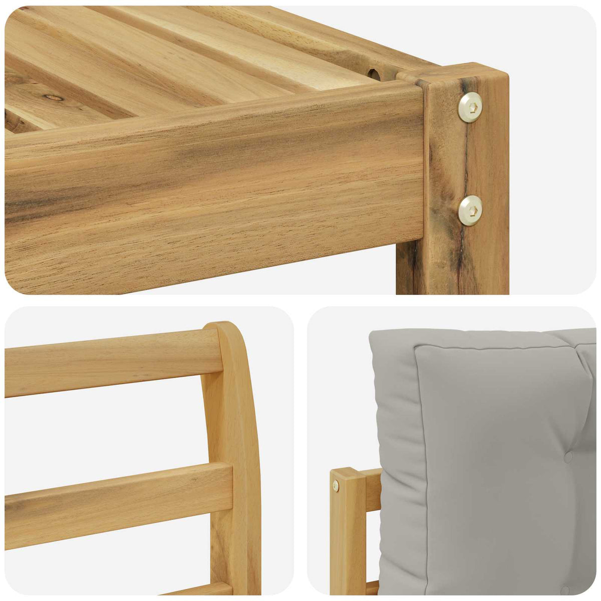 Set vanjskih sofa 6 kom. Bijela i svjetlosiva Poliester